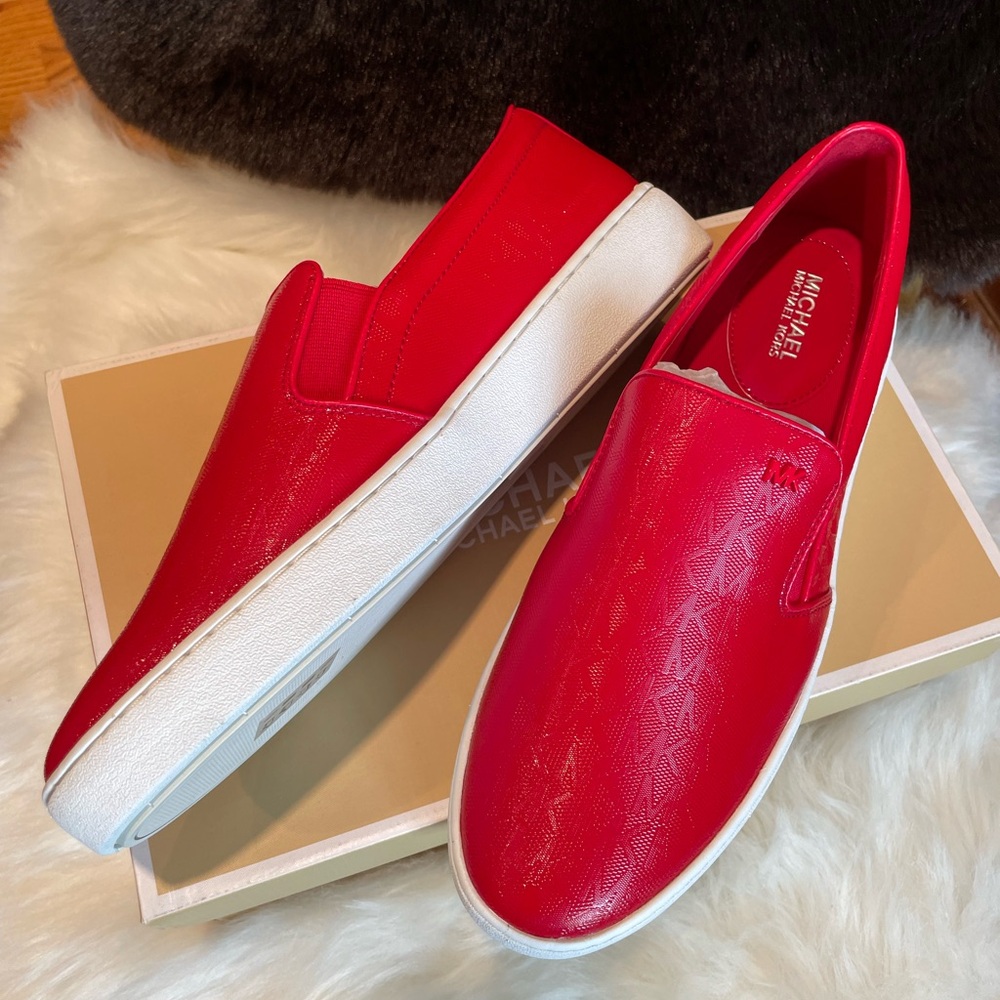 Mk red slip on sneakers nwt